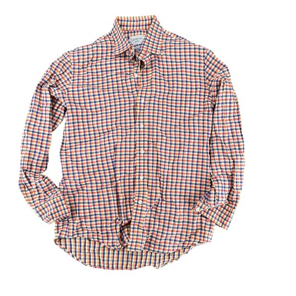 Ledbury Men's Dress Shirt 16 Neck Collared Button Down Plaid Red Blue Classic - Picture 1 of 5